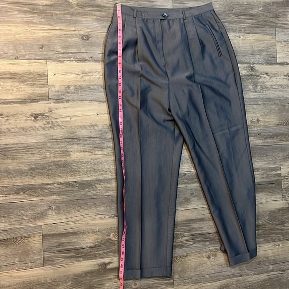 Metallic Gray pants, size 16 (runs small), only worn once - Picture 3 of 5